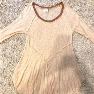 cream and brown tunic top